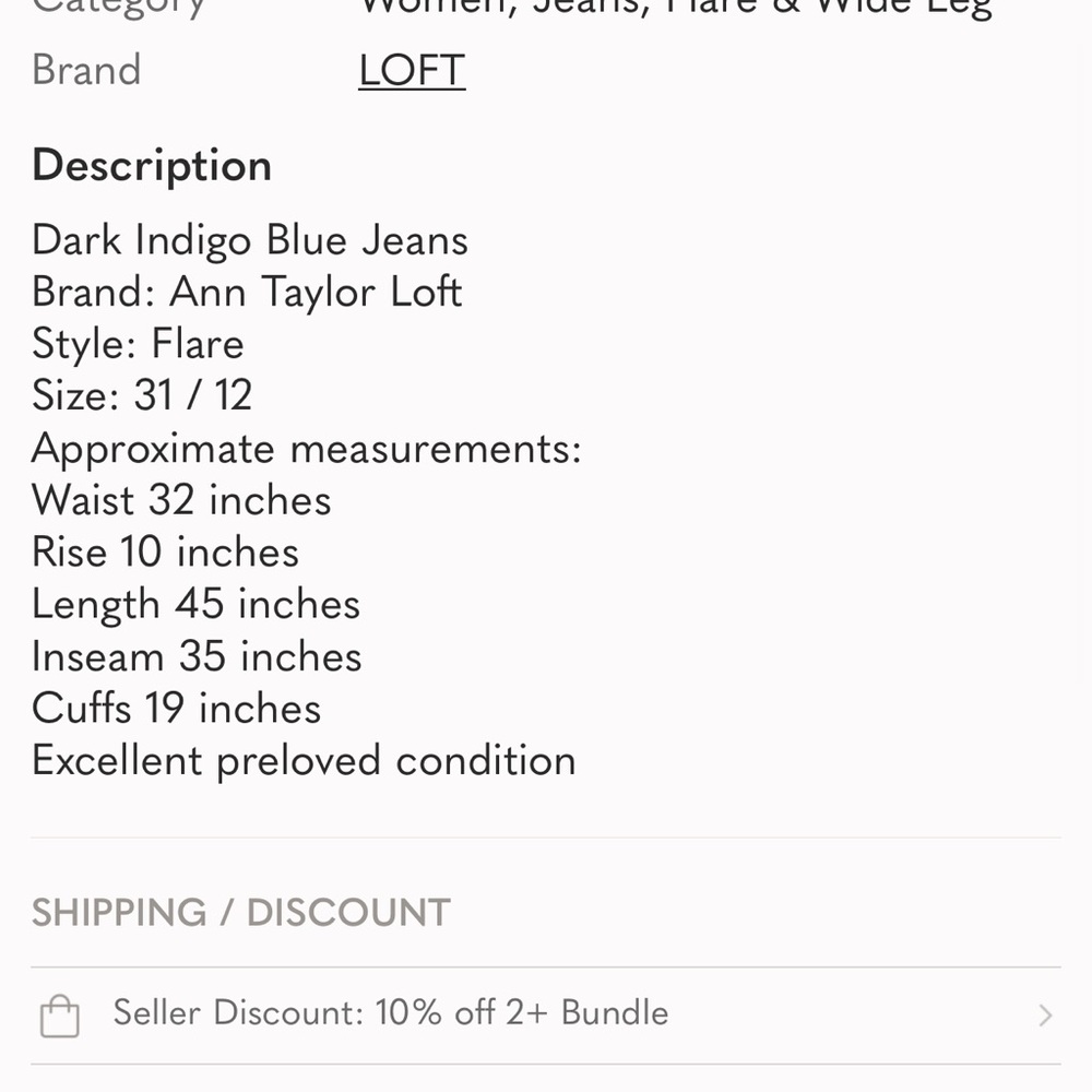LOFT Dark Indigo Straight Leg Jeans - Picture 6 of 6